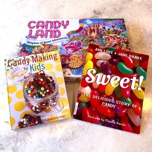 New Candy Land Kingdom of Sweet Adventures Board Game with 2 candy books set